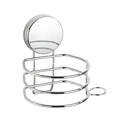 Produktbild: WENKO Static-Loc Plus Haartrocknerhalter Osimo, Föhnhalterung mit Kabelhalter, Befestigen ohne Bohren, sicherer Halt durch statische Haftung auf glatten, luftundurchlässigen Flächen, 14 x 13 x 11 cm