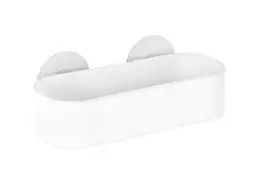 Produktbild: WENKO Static-Loc® Wandablage Osimo, Befestigung ohne Bohren, Duschablage für Seife, Shampoo, & Co., praktisches Wandregal fürs Badezimmer aus bruchsicherem, weißem Kunststoff, 27 x 9,5 x 12 cm