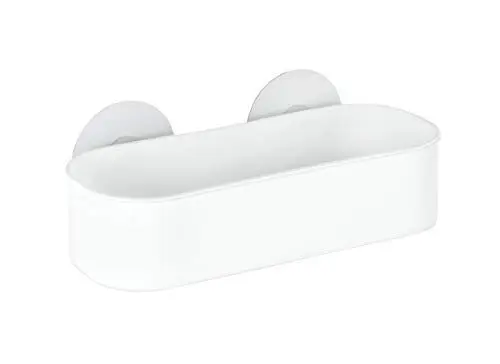 Produktbild: WENKO Static-Loc® Wandablage Osimo, Befestigung ohne Bohren, Duschablage für Seife, Shampoo, & Co., praktisches Wandregal fürs Badezimmer aus bruchsicherem, weißem Kunststoff, 27 x 9,5 x 12 cm