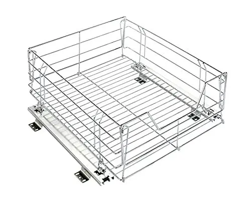 Produktbild: Maximex Schrankauszug Maxi, Aufbewahrungskorb mit Schienensystem, 50 x 23 x 50 cm, verchromter Stahl