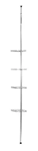 Produktbild: WENKO Teleskop-Duschecke Mod. Prea, Duschregal aus Edelstahl (rostfrei), ohne Bohren, 4 Ablagen, glänzend