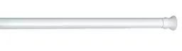 Produktbild: WENKO Teleskop-Duschstange, ausziehbare Duschvorhangstange zum Klemmen – ohne bohren und ohne Rückstände, aus rostfreiem und langlebigem Aluminium, Ø 2 x 110-185 cm, Weiß