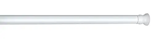 Produktbild: WENKO Teleskop-Duschstange, ausziehbare Duschvorhangstange zum Klemmen – ohne bohren und ohne Rückstände, aus rostfreiem und langlebigem Aluminium, Ø 2 x 110-185 cm, Weiß