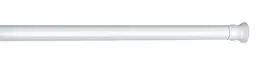 Produktbild: WENKO Teleskop-Duschstange, ausziehbare Duschvorhangstange zum Klemmen – ohne Bohren und ohne Rückstände, aus rostfreiem und langlebigem Aluminium, Ø 2 x 70-115 cm, Weiß