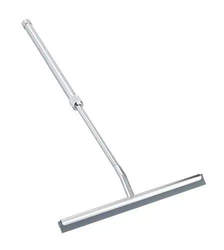 Produktbild: WENKO Teleskop Badezimmerwischer, Ausziehbarer Duschabzieher, Doppel-Gummilippe für streifenfreies Abwischen, Edelstahl/Zinkdruckguss, 26 x 37-59 x3 cm