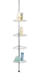 Produktbild: WENKO Teleskop Duschecke Edelstahl, aus rostfreiem Edelstahl, einfache Montage, Maße (B x H x T): 20 x 56-275 x 20 cm