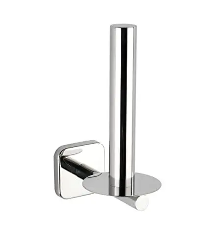 Produktbild: WENKO Toiletten-Ersatzrollenhalter Mezzano, Wandhalter mit Platz für eine Toilettenpapier-Ersatzrolle, aus hochwertigem, glänzendem Edelstahl rostfrei, 7,5 x 18,5 x 12,5 cm