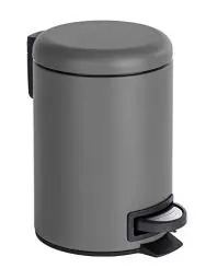 Produktbild: WENKO Kosmetik Treteimer Leman Grau 3 l - Kosmetikeimer, Mülleimer Fassungsvermögen: 3 l, Stahl, 17 x 25 x 22.5 cm, Grau, 25 x 22.5 x 17 cm