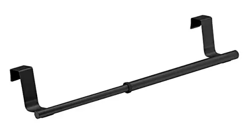 Produktbild: WENKO Tür-Handtuchstange Teleskop, Handtuchhalter zum Einhängen an Schrank & Schublade, ausziehbar, 22-35 x 6 x 7 cm, Edelstahl, Schwarz
