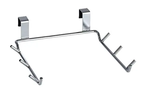 Produktbild: WENKO Tür-Müllbeutelhalter, Halterung für Mülltüten zum Einhängen an Schublade und Schranktür, geeignet für Badezimmer und Küche, ohne Bohren, aus verchromten Metall, 24 x 24,5 x 15 cm