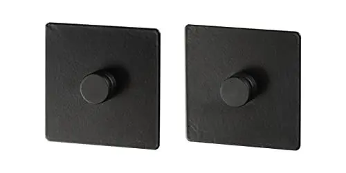 Produktbild: WENKO Turbo-Loc Adapter eckig Schwarz, 2er Set, Befestigungssystem ohne Bohren mit Klebepads, extrem Fester Halt auf Allen glatten Oberflächen, pulverbeschichteter Flachstahl, je 6,3 x 1,4 x 6,3 cm