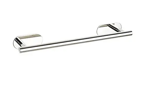 Produktbild: WENKO Turbo-Loc® Badetuchstange Orea Shine, Befestigen ohne Bohren, Lange Handtuchstange mit viel Platz für Badetuch & Handtücher, hochwertiger rostfreier Edelstahl, Silber glänzend, 40 x 4,5 x 7 cm