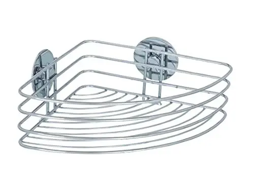 Produktbild: WENKO Turbo-Loc Eckablage, Badeck Ablage, Bis 40 kg belastbar, Verchromter Stahl, 26,5 x 10,5 x 20 cm, Chrom