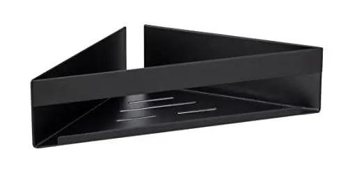 Produktbild: WENKO Turbo-Loc Eckablage Genova Black, Eck Badablage, Befestigen ohne Bohren, 36 x 8 x 17 cm, Schwarz
