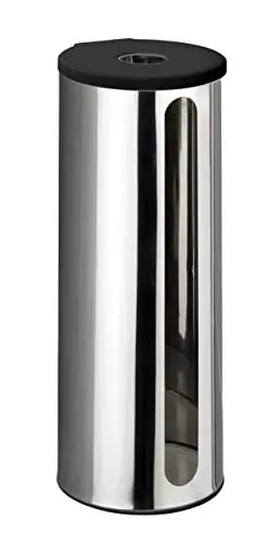 Produktbild: WENKO Turbo-Loc® Edelstahl Ersatzrollenhalter Detroit - Wand WC-Ersatzpapierrollenhalter für 3 Rollen, Befestigen ohne Bohren, Edelstahl rostfrei, 13.5 x 36 x 14 cm, Glänzend