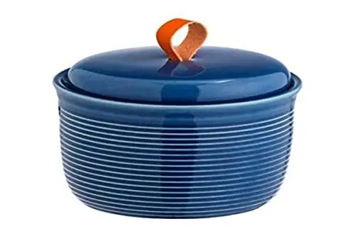 Produktbild: WENKO Universaldose Sada aus Keramik, hochwertige Aufbewahrungsdose mit strukturierter Oberfläche und Deckel, ordentliche Aufbewahrung von Schmuck, Haagummis und Wattepads, Ø 8 x 10 cm, Marineblau