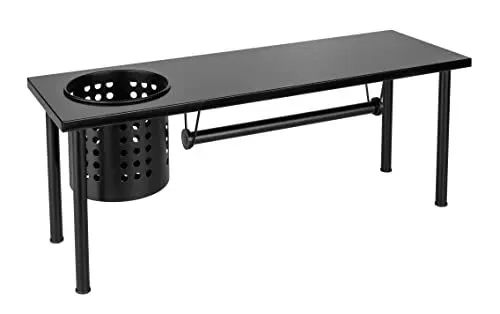 Produktbild: WENKO regal mit Rollenhalter Blanco, Küchenregal für mehr Stauraum auf der Arbeitsfläche mit Utensilienhalter zur Aufbewahrung von Küchenhelfern, Edelstahl rostfrei/MDF, 55x21x18 cm, Schwarz, 55016100
