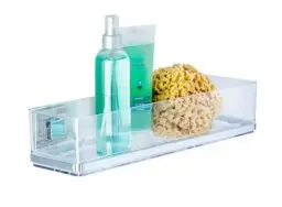 Produktbild: WENKO Vacuum-Loc Badezimmer Wandregal Quadro Maxi, 2 Etagen, Mit herausnehmbarer Schale, Befestigen ohne Bohren, Rostfreier Edelstahl/Kunststoff, 38,5 x 8,5 x 14,5 cm