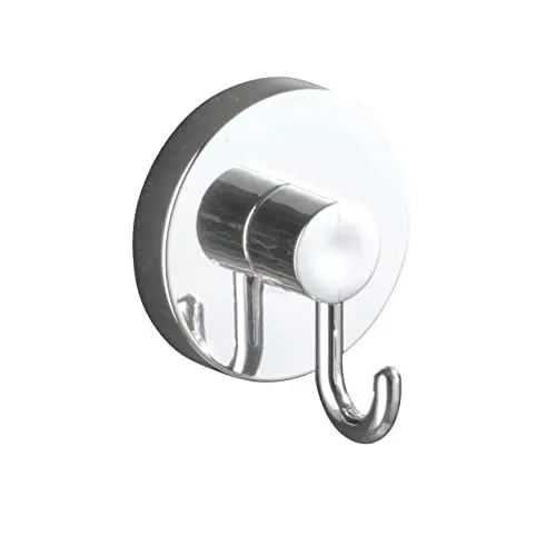 Produktbild: WENKO Vacuum-Loc® Haken-Set Irun, 2er Set Wandhaken, Handtuchhaken für Küche, Bad & den gesamten Haushalt, Befestigung ohne Bohren, Aufhängung für Badtücher, Schals, & Tücher, je 6 x 7 x 5 cm, Chrom