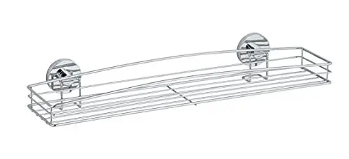 Produktbild: WENKO Vacuum-Loc Wand Maxiablage Milazzo, Bad Wandregal im Drahtkorb-Design, Befestigen ohne Bohren, Verchromtes Metall, 51 x 8 x 15 cm