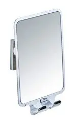 Produktbild: WENKO Vacuum-Loc Antibeschlag-Spiegel Quadro, Dusch Kosmetik-Spiegel mit 2 Haken, Befestigen ohne Bohren, Kunststoff, 14 x 19,5 x 8 cm