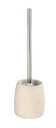 Produktbild: WENKO WC-Garnitur Mod. Goa, Toilettenbürstenhalter aus schwerem Kunststein (Polyresin) im natürlichen Stein-Look, inkl. Toilettenbürste mit auswechselbarem Bürstenkopf, Ø 11,8 cm x 38,5 cm, Beige