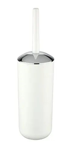 Produktbild: WENKO WC-Garnitur Brasil, hochwertiger Bürstenhalter mit mattierter Oberfläche aus bruchsicherem Kunststoff, BPA-frei, ideal für Bad & Gäste WC, inklusive Toilettenbürste, Ø 10 x 37 cm, Weiß