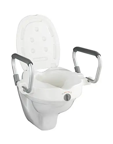 Produktbild: WENKO WC-Sitz Erhöhung mit Stützgriffen Secura - Toilettensitzerhöhung, Kunststoff, 5535 x 37.5 x 47.542.5 cm, Weiß