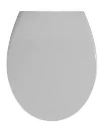 Produktbild: WENKO WC-Sitz Samos Concrete-Grey, hygienischer Toilettensitz mit Absenkautomatik, mit Fix-Clip Hygiene-Befestigung, aus antibakteriellem Duroplast, Grau