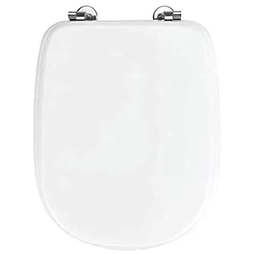Produktbild: WENKO WC-Sitz Sianna, Toilettensitz aus feuchtigkeitsresistentem, porenfreiem MDF, Befestigung aus rostfreiem Edelstahl, für WC Ideal Standard Tesi, Roca Dama & viele handelsübliche Keramiken, Weiß