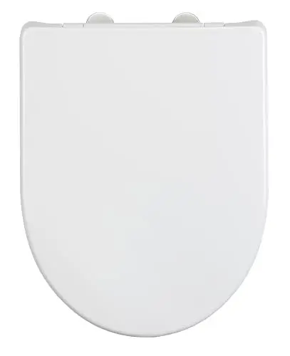 Produktbild: WENKO WC Sitz Mod. Sindia, mit 300 kg belastbarer Toilettensitz mit Easy-Close Absenkautomatik und hygienischer 1-Knop Fix-Clip Edelstahl-Befestigung, aus bruchsicherem Duroplast, 36,5 x 46,5 cm, Weiß
