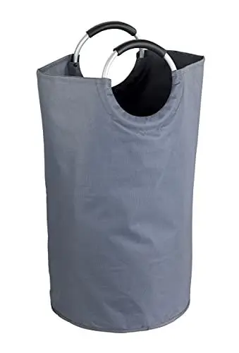 Produktbild: WENKO Wäschesammler Jumbo Stone Anthrazit, stabile Multifunktionstasche mit praktischen Tragegriffen, Faltbarer Shoppingbegleiter, 69 l Stauraum, (B/T x H): 38 x 72 cm