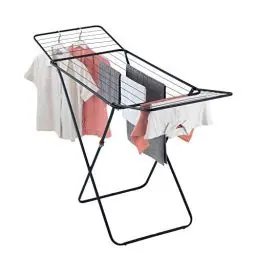 Produktbild: WENKO Wäschetrockner Champion, Flügel-Wäscheständer mit 18 Meter Trockenlänge, Kindersicherung, platzsparend zusammenklappbar, 170 x 98 x 55 cm, Stahl pulverbeschichtet in Schwarz matt