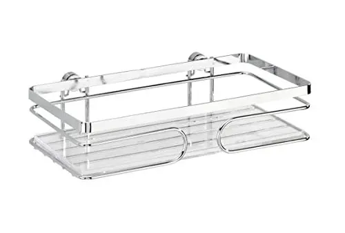 Produktbild: WENKO Wandablage Premium, Offener Wand-Caddy, Rostfreier Edelstahl/Kunststoff, 24 x 6,5 x 13,5 cm, Glänzend