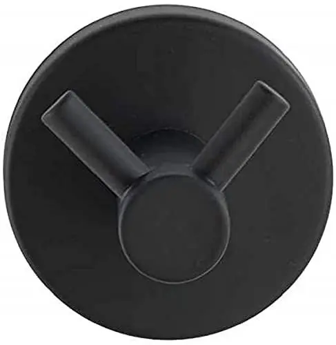 Produktbild: WENKO Wandhaken Duo Bosio Black matt, Edelstahl, inkl. Schraubmaterial, Ø 5,5x5,5 cm, Schwarz matt