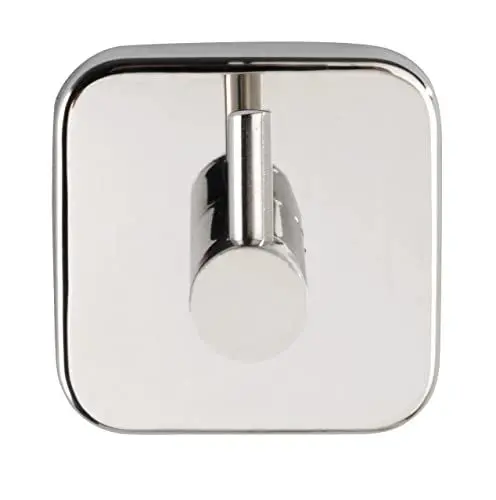 Produktbild: WENKO Wandhaken Uno Mezzano, Haken für griffbereite Aufbewahrung von Handtüchern & Geschirrtüchern, aus hochwertigem, glänzendem Edelstahl rostfrei, 5,5 x 5,5 x 5,5 cm