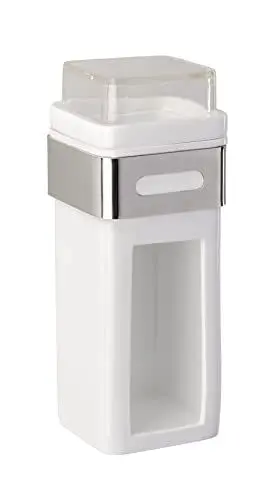 Produktbild: WENKO Wattepad- und Ohrstäbchenhalter Premium Plus - Wattepadspender, Wattestäbchenhalter, Edelstahl rostfrei, 7.5 x 18.5 x 9 cm, Glänzend