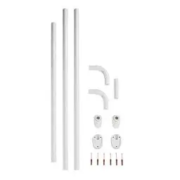 Produktbild: WENKO Winkelduschstange für Badewannen & Duschtassen, 3 verschiedene Kombinationsmöglichkeiten, extra breite Stange (Ø25mm), Bohrmontage, rostfreies & langlebiges Aluminium, Weiß