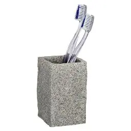 Produktbild: WENKO Zahnputzbecher Granit, Zahnbürstenhalter für Zahnbürste und Zahnpasta