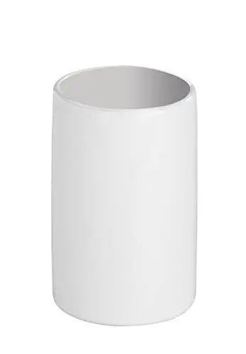 Produktbild: WENKO Zahnputzbecher Polaris, hochwertiger Zahnbürstenhalter für Zahnbürste und Zahnpasta aus edler Keramik, Ø 7,5 x 11,2 cm, Weiß