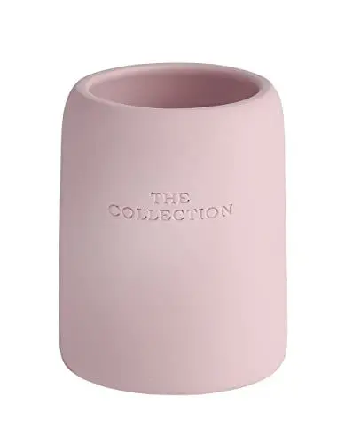 Produktbild: WENKO Zahnputzbecher The Collection Rose, Zahnbürstenhalter in zartem Rosa mit aufwendig graviertem Schriftzug, aus hochwertigem Polyresin in elegantem Shabby Chic Design, (B/T x H): Ø 8 x 10 cm, Rosa, 10 x 8 x 8 cm