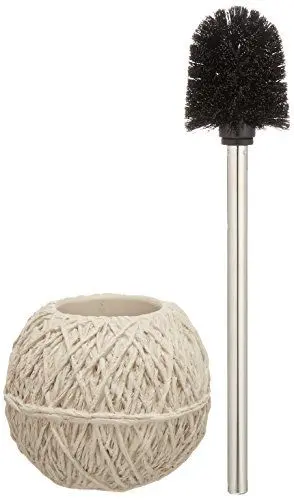 Produktbild: WENKO 21813100 WC-Garnitur Wollknäuel Taupe - WC-Bürstenhalter, Polyresin, 15.5 x 38 x 15.5 cm, Taupe
