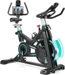 Produktbild: WENOKER Heimtrainer, Magnetwiderstand Stationäres Fahrrad für Zuhause, Indoor Bike mit Flüsterleise, Schweres Schwungrad und Verbesserter LCD-Monitor(2024 Aktualisierte)
