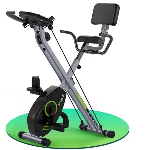 Produktbild: Wenoker Heimtrainer Fahrrad Klappbar, Faltbares Ergometer Heimtrainer, Heimtrainer Klappbar 8 Magnetische Widerstandsstufen, Platzsparendes Heimtrainer mit LCD Display und Handpulssensoren