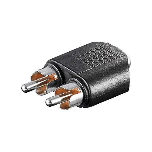 Produktbild: Wentronic 11875-gb 2 ‚ x Cinch Stecker auf 3,5 ‚ mm Stereo Klinke Audio Adapter schwarz