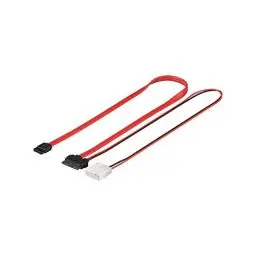 Produktbild: Wentronic HDD 2 in 1 S-ATA SlimLine Kabel 0,3 m, Rot/Schwarz