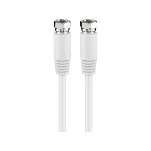 Produktbild: Goobay 50738 Antennenkabel 2,5m / F Stecker auf F Stecker / SAT Kabel 80 dB Koaxialkabel Satellitenkabel / 2fach geschirmt TV Kabel / Weiß / Fernsehkabel 2,5m