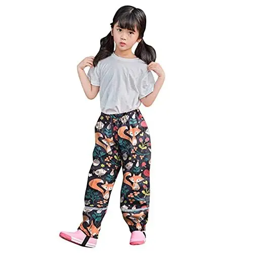 Produktbild: WENZHOU Kinder Regenhose Gefüttert Frühling Warm Gefüttert Regenlatzhose Buddelhose für Jungen Jungen Mädchen Matschhose Wind- und wasserdicht Bundhose Wanderhose Regengewand