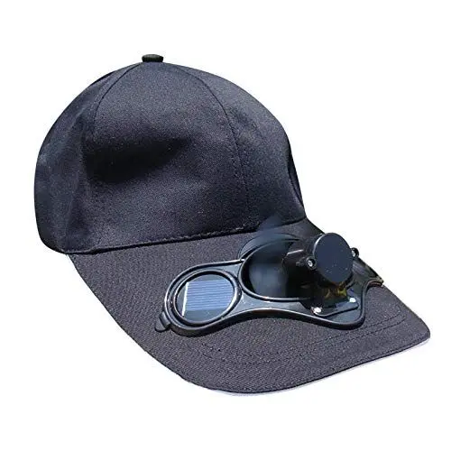 Produktbild: WENZHOU Solar Ventilator Schirmmütze Outdoor Sports leeren Zylinder mit solarbetriebener Lüfterkühlung Kappe Basecap Golf Cap Ventilator, Lüfter, Schwarz, Einheitsgröße