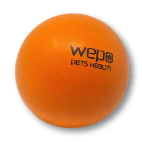 Produktbild: WEPO Ball für Hunde Ø 6cm Orange - Hunde Spielsachen - Wurfball Hund - Kauspielzeug Hund - interaktives Hundespielzeug aus Vollgummi - springt & fliegt gut